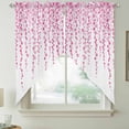 thumbnail image 2 of Pink Polka Dots Swag Valances for Windows 2 Pack, Kitchen Window Curtains 36 Inch Length, Vintage Abstract Art Watercolor Privacy Swag Curtains for Living Room/Bathroom with Rod Pocket 36"x36", 2 of 8