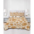 thumbnail image 2 of Quilts Queen Size Bedding Set, Thanksgiving Reversible Summer Quilt 3 Pieces, Retro Fall Harvest Pumpkin Cones Maple Leaf Lightweight Bedspreads Coverlets with 2 Pillow Shams for All Seasons, 2 of 5