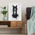thumbnail image 5 of Qisvanset 12x16 Inch 2D Flat Framed Canvas Art, Black White Horse Ink Sketch Rustic Western Farmhouse Wall Decor, 5 of 5