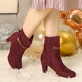thumbnail image 2 of Unique Bargains Women's Ankle Zip Platform Mid Calf Block Heels Boots, 2 of 6