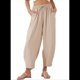 thumbnail image 1 of Pantalones Rectos Holgados e Informales de Algodón y , Color Albaricoque L, 1 of 5