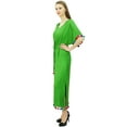 thumbnail image 3 of Bimba Women's Rayon Long Kaftan Dress With Pom Pom Designer Chic Maxi Caftan, 3 of 9