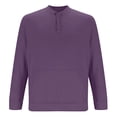 thumbnail image 4 of PEASKJP Men New Sweatshirt Stand Casual Button Solid Color Men Sweatshirt Top(Purple,L), 4 of 5