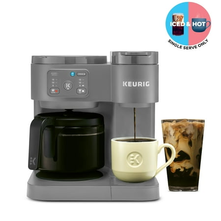 Keurig K-Duo Essentials, Hot & Iced Single-Serve K-Cup Pod Coffee Maker & Carafe, Moonlight Grey