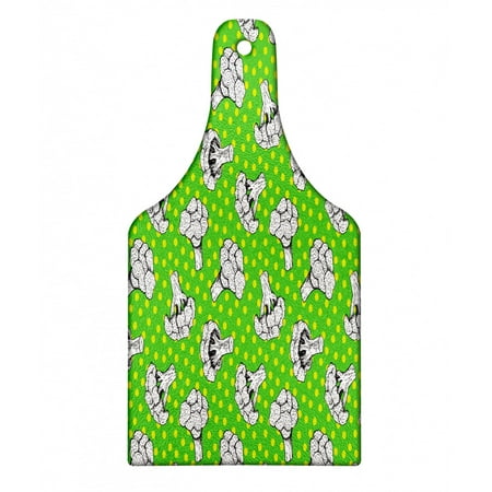 

Retro Cutting Board Digital Drawings of Broccoli on Tiny Polka Dots Decorative Tempered Glass Cutting and Serving Board in 3 Sizes by Ambesonne