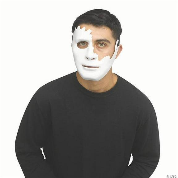Playboy - s White Cracked Plastic Half Mask - One Size - One Size