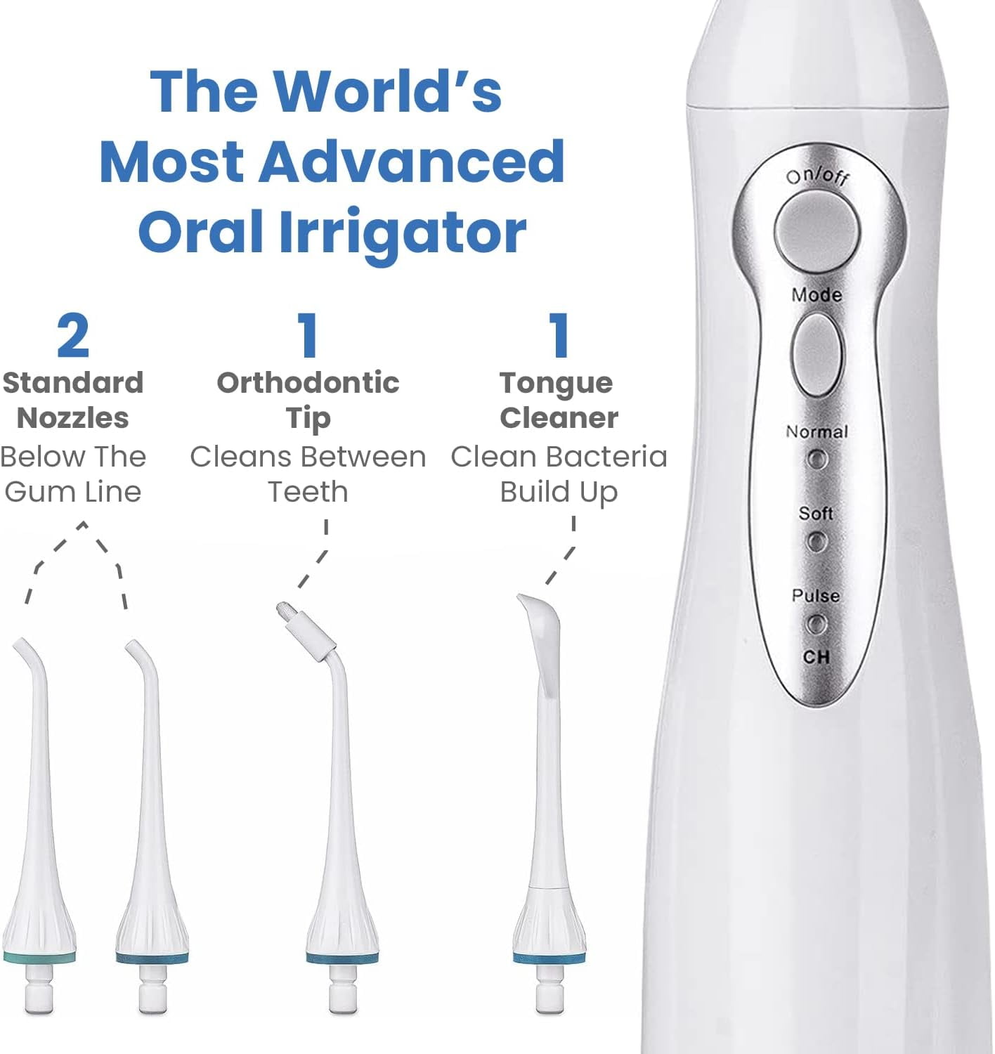 Aquasonic Home Dental Center - Electric Sonic Toothbrush & Smart Water Flosser Combo, 3 Cleaning Modes, Inductive Charging, Auto Timer, Complete Oral Care Kit for Family (White)