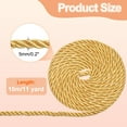 thumbnail image 2 of Uxcell Twisted Cord Trim, 5mm/11 Yard Trim Cord Rope 3-Ply Polyester Silk Twine Braided Rope Twist Ties Cords Silk Rope for Home Decor Graduation Honor Cord DIY Craft, Yellow, 2 of 6