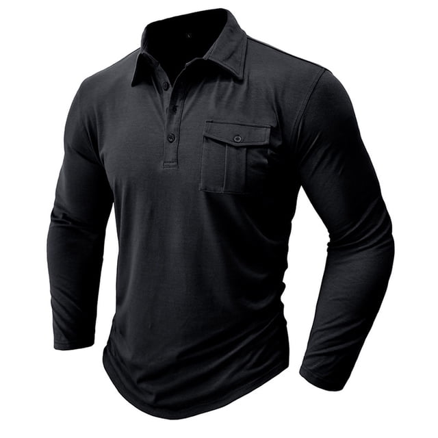 Blusas y camisas de manga larga con cuello redondo para hombre, cuello redondo, botones, boca plana, deportivas para hombre, blusas y camisas de manga larga con cuello redondo para hombre