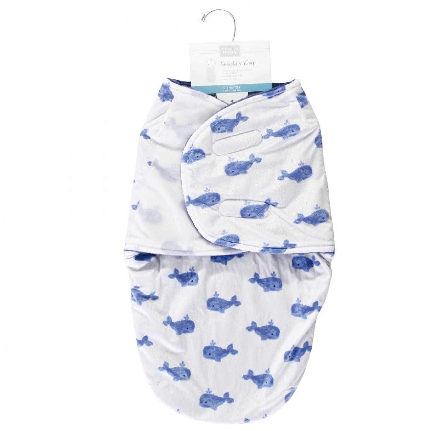 Hudson Baby Infant Girl Plush Swaddle Wrap, Gray Pink