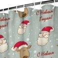 thumbnail image 3 of Gray Christmas Santa and Reindeer Pattern Shower Curtain 84"x72" ,Bathroom Decorative Shower Curtains Set with 12 Hooks,Modern Waterproof Washable Shower Curtain, 3 of 6