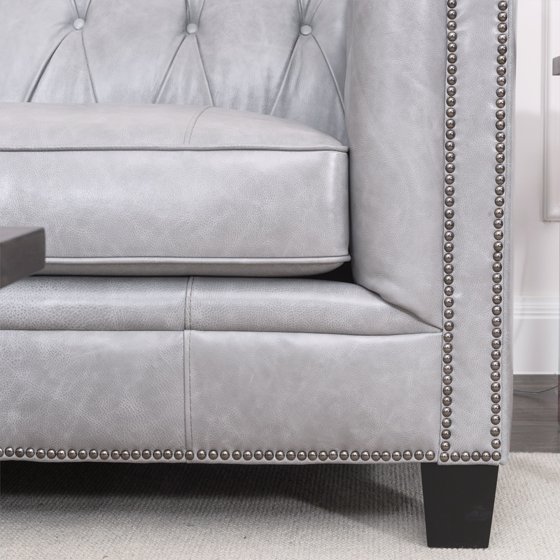Darby Home Co Katy Leather Chesterfield Sofa