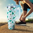 thumbnail image 6 of 40 oz Tumbler with Handle and Straw, Stainless Steel Insulated Cup with Leak Proof Lid and Straw Lid, Keep Drinks Cold and Hot for Hours(Avocado), 6 of 6