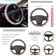thumbnail image 3 of Yuyamidu 14 PCS Cherry Car Seat Covers Set with Steering Wheel Cover Daisy Seat Belt Covers Trash Bin Rear View Mirror Cover Pink Car Armrest Cover Cushion Coasters Gear Shift Knob Cover, 3 of 7