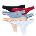thumbnail image 4 of Braguitas de bikini de algodón de corte alto para mujer, de tiro bajo, sexys y atrevidas, paquete de 6, 4 of 5