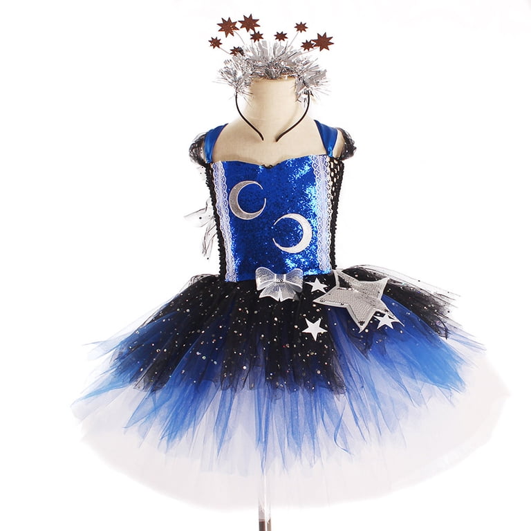blue halter tutu dress USNSM (2-6 Years) Girls Solid Color Halter One-Piece Tutu Dress Children's Dance Clothing Mesh Skirt Practice Clothing Sleeveless Round Neck Dress Blue 2-3 Years