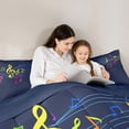 thumbnail image 5 of Homewish Music Theme Queen Comforter Set,Colorful Musical Meldoy Bedding Sets,Deep Blue Bedding Comforter Set For Kids,Super Cozy Room Decor Reversible,3-Piece, 5 of 8