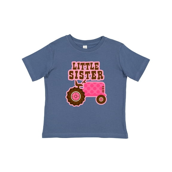 Inktastic Pink Tractor Little Sister Girls Baby T-Shirt