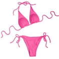 thumbnail image 4 of Augper Sexy Women Solid Color Backless Bikini Two Swimwear Swimsuit Beachwear Set, 4 of 5