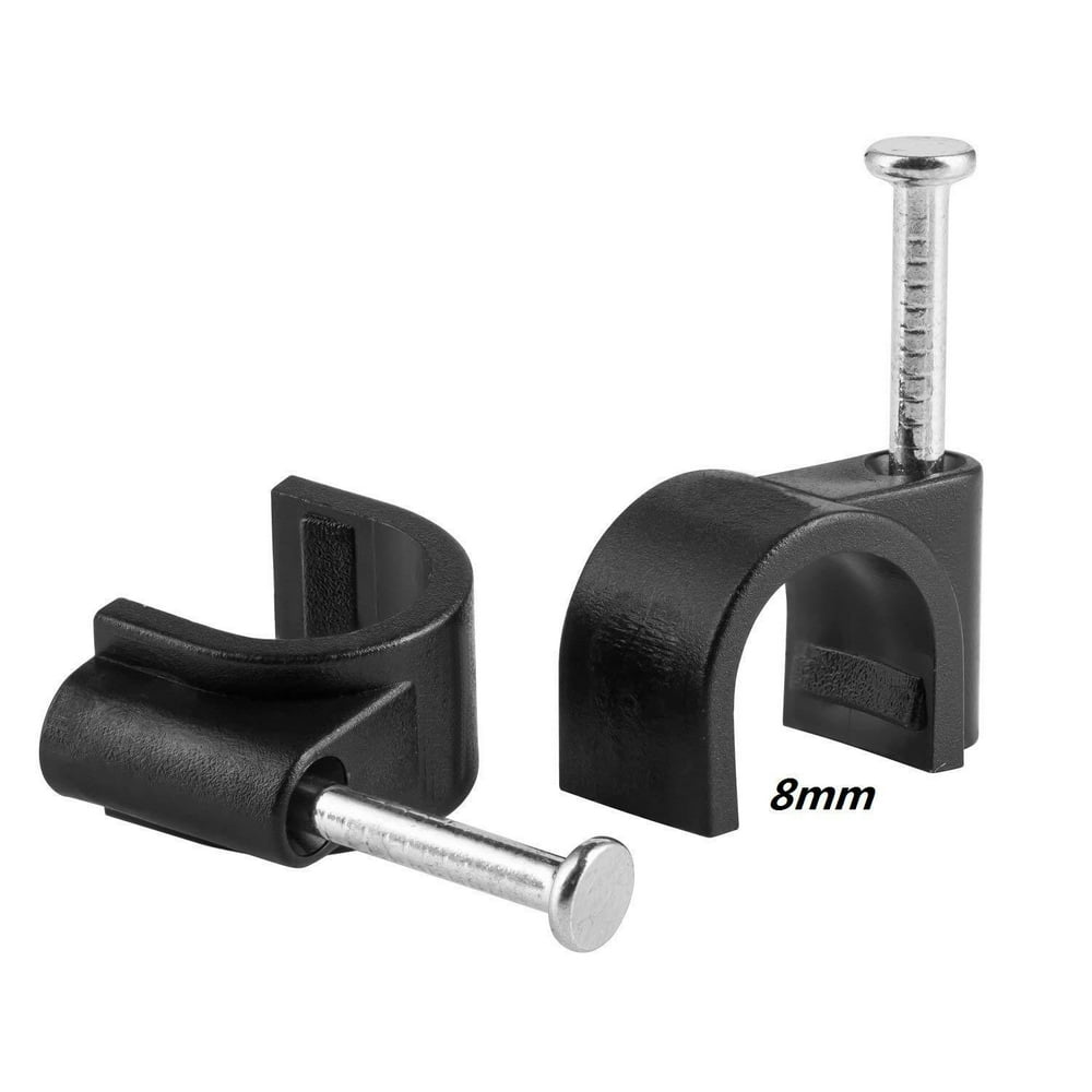 100 Pack Nail in Cable Clips Cable Nails Tacks Clips 8mm for