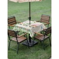 thumbnail image 3 of Outdoor Tablecloth with Umbrella Hole and Zipper, Easter Square Table Cloth 60x60 Inch Waterproof Tablecloth, Retro Farmhouse Gnomes Flowers Rabbit Eggs Plaid Picnic Table Cover for Patio Camping, 3 of 7