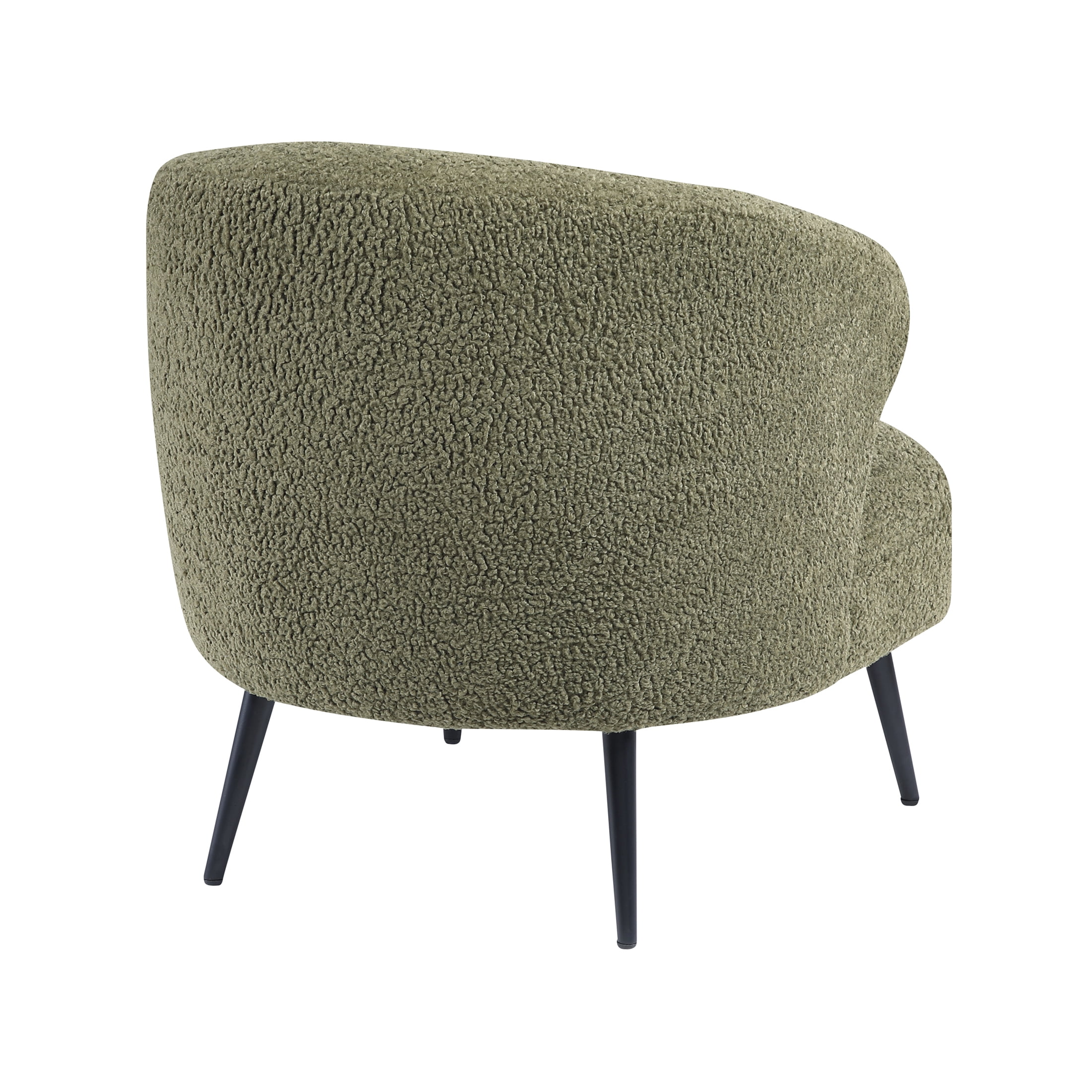 OakvillePark Crestlark Boucle Curved Back Accent Chair with Metal Legs, Green