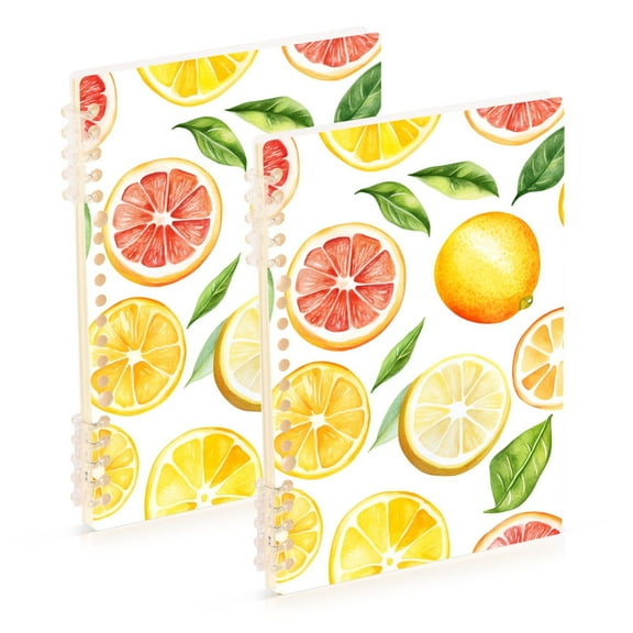 FORMRS 1-Subject Spiral Notebook 8" x 5" College Ruled 60 Refillable Sheet A5 Hard Cover, 2 Pack, Candy Lemon