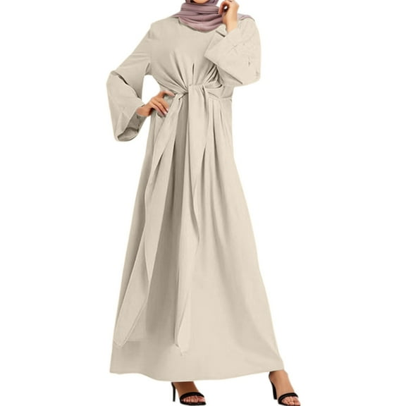 Hauaitttt Women's Long Sleeve Dress Vintage Pullover Abaya Prayer Clothes Sackcloth Robe Bridal Dresses for Women Clothes for Women Skirt Hijab for Women Lightweight Hijab Clothes for Women Robes for