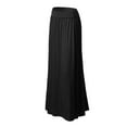 thumbnail image 2 of Doublju Women's Fold High Waist Ruched Maxi Skirt with Plus Size, 2 of 3