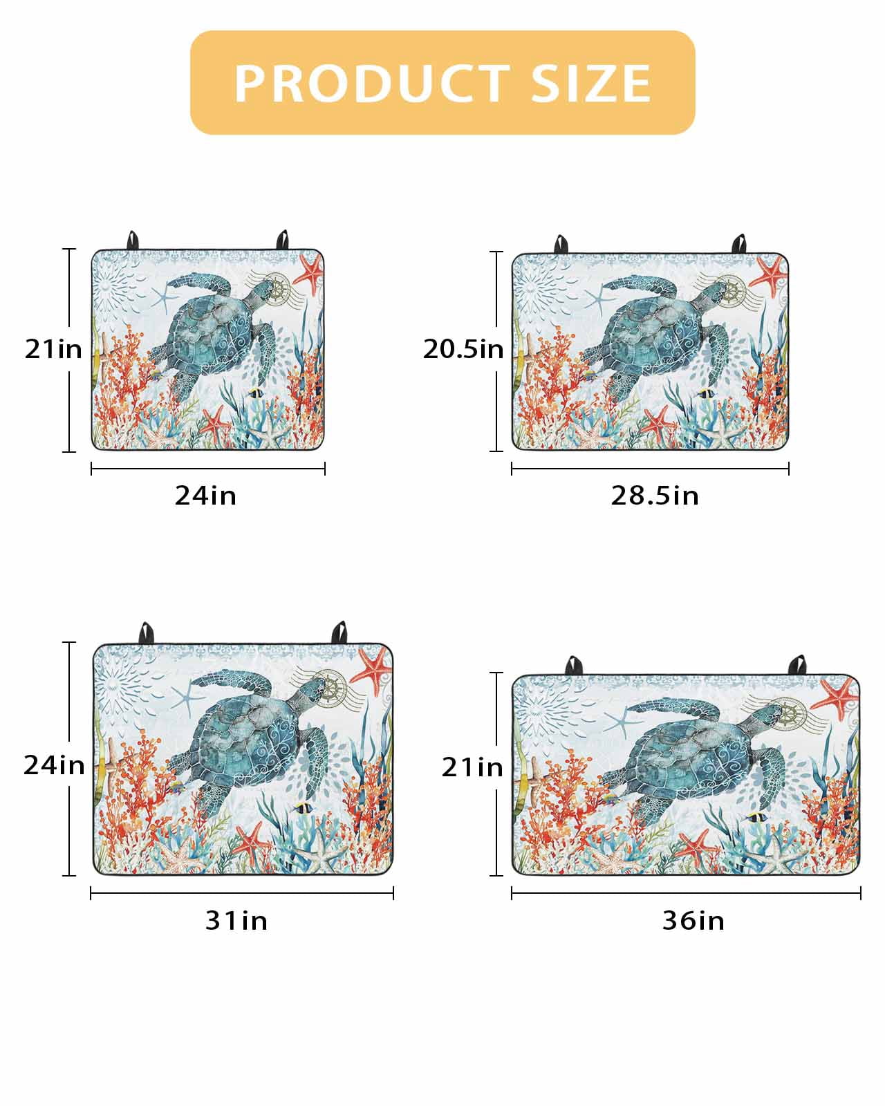 nqOlkjepod Large Induction Cooktop Protector Mat 36"x21", Coastal Turtle Stove Top Covers for Electric Stove, Summer Beach Nautical Coral Starfish Stove Burner Cover Mats, Glass Top Stove Cover