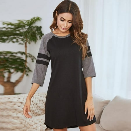 

Lovegab Women s Cotton Sleepshirts Dress Solid Color Plus Size Pajamas Loose Comfy Pajama Sleepwear