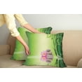 thumbnail image 3 of Ambesonne East Throw Pillow Cover 2 Pack, Garden Peaceful Mind, 20", Green Pink, 3 of 6