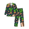 thumbnail image 1 of Fotbe Cute Hedgehogs Cactus Blue Pijama de Hombre con Estampado de Manga Larga, Conjunto de 2 Piezas, Ropa de Dormir Suave y Cómoda con Bolsillos-X-Large, 1 of 7