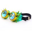 thumbnail image 4 of LELINTA Fation Rainbow Steampunk Goggles Rivet Laser Kaleidoscope Glasses Role Playing Round Glass Crystal Lens Silver Black Pink, 4 of 4
