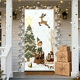 thumbnail image 3 of Upgraded 35 X 72 In Stereoscopic Embroidery Style Christmas Door Cover Christmas Door Curtain Christmas Day Door And Wall Decoration Festival Party Decoration R, 3 of 6