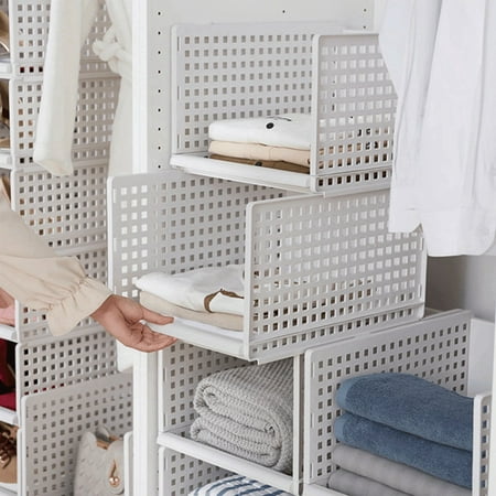 Stackable Drawer Cabinet Organizer Drawer Clothes Closet Storage Box Shelves Layered Partitions Storage Rack-A