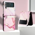thumbnail image 5 of Nalacover for Samsung Galaxy Z Flip 4 PU Leather Case,Full Body Protection Stylish Marble Pattern Magnetic Clasp Flip Wireless Charging Detachable Wrist Strap Cover for Girls Women,Rosegold, 5 of 6