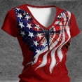 thumbnail image 3 of Felirenzacia Women's 4 of July Graphic T Shirt Basic Printed Round Neck Short Sleeves Tailored Tee Top Wine,L, 3 of 6