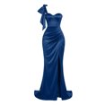thumbnail image 5 of RFQWOVSR Womens Satin Side Slit Maxi Dress Bodycon Elegant Evening Formal Gown S, 5 of 5