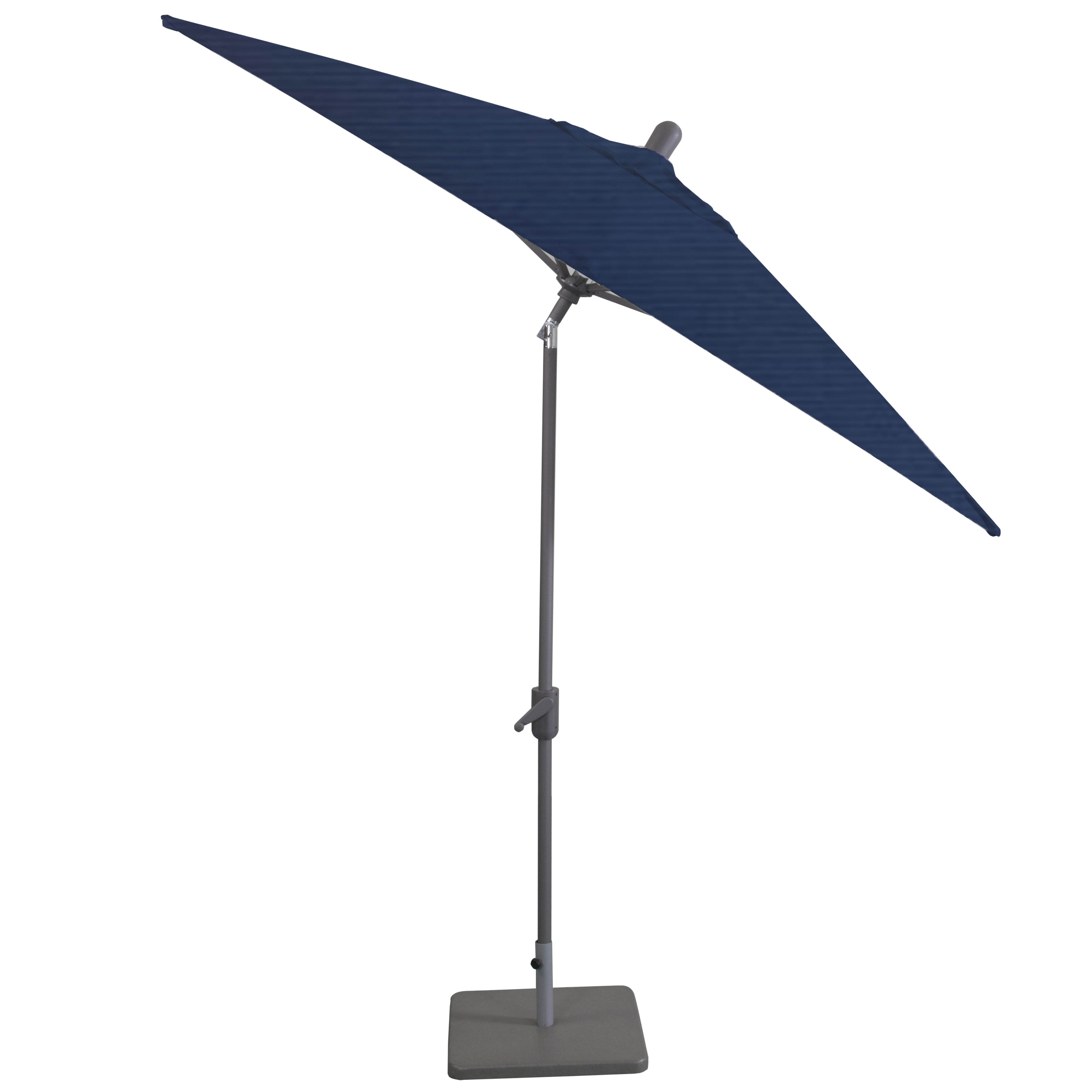 Amauri Outdoor Living - Laguna Cove 10' x 6.5' Rect Auto TiltMarket Umbrella, Starring Grey Frame, Sunbrella Navy Shade