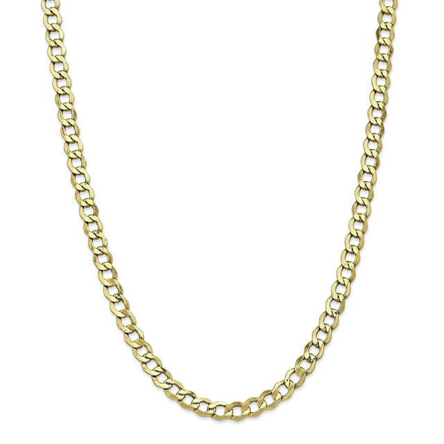 10k Or Jaune 6,5 Mm Bordure Chaîne Collier Pendentif Pendentif