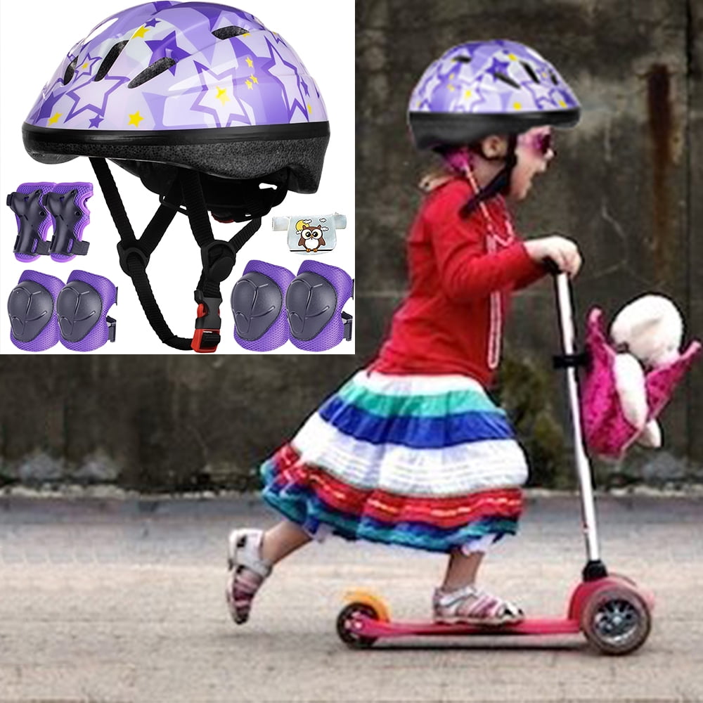 Skateboard Helmet with Knee Pads Elbow Pads Wrist Guards for Kids