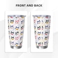 thumbnail image 3 of Lsque Cute Dog Pattern 20oz Car Cup with Lid and Straw, Insulated Coffee Cup with Straw Topper, Spill Proof Travel Coffee Mug, Stainless Steel Tumble-Straw Three-piece Set, 3 of 8