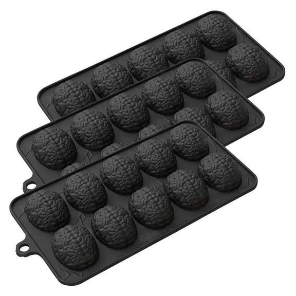MOPOOR Silicone Brain Molds,Halloween Realistic Human Brain Baking Molds for Chocolate Bomb, Jelly, Cake, Gelatin, Candle and Resin,Cupcake, Treats