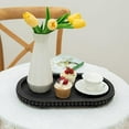 thumbnail image 3 of HPC Decor 15in Oval Tray for Home Decor - Black Wood Beaded Tray - Decorative Serving Tray,Rustic Farmhouse Wooden Trays for Vintage Centerpiece,Kitchen Counter,Living Room Decor,Coffee Table Decor., 3 of 8