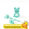 thumbnail image 3 of Muqee Peeko Teether Toy and Pacifier Set with Clip for Babies - 3 Pc Set in Mint Colors, 3 of 6