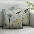 thumbnail image 3 of COMIO  Blue Dandelion Pillow Cover for Living Room Decor Rustic Farm Plants Botanical Square Soft Throw Pillow Dragonfly Watercolor Flowers Decorative Cushion Cover,White, 3 of 5