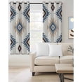 thumbnail image 3 of Blackout Curtains for Bedroom, Blue Aztec Room Darkening Window Drapes for Living Room, Southwest Boho Tribe Abstract Geometric Art Thermal Insulated Grommet Curtains, 52x45 inch, 2 Panels, 3 of 9