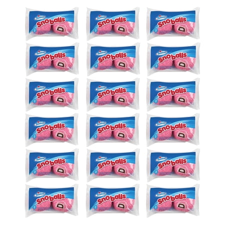 (18 Pack) Hostess Snoballs Coconut Covered Chocolate Cake with Cream Filling, 2 Count Bags