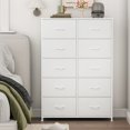 thumbnail image 2 of Somdot White Tall 5-Tier 10 Removable Fabric Drawers Dresser for Living Room Bedroom, 2 of 7